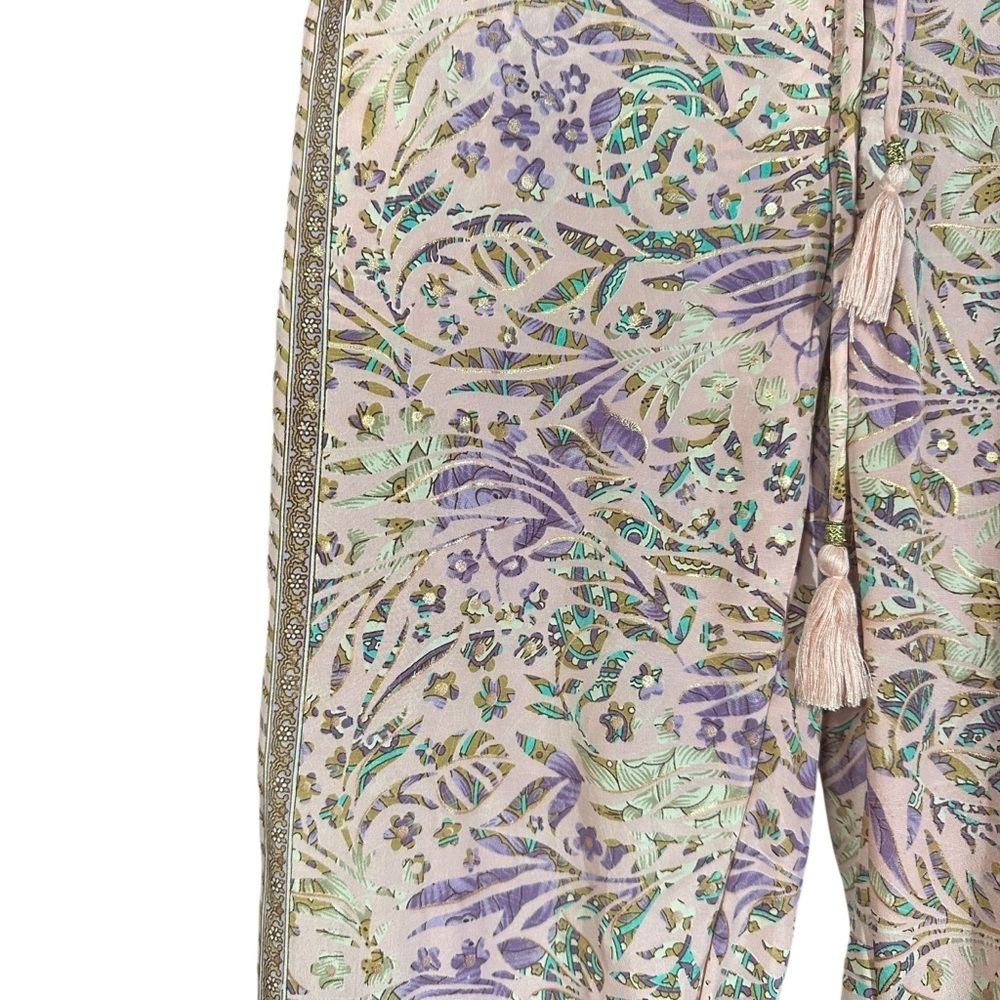 Karma Highway Pink Floral Pants drawstring One Size NWT - Picture 2 of 8
